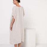 EVA kaftan dress cream - MOO Linen Shop
