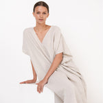 EVA kaftan dress cream - MOO Linen Shop