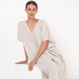 EVA kaftan dress cream - MOO Linen Shop