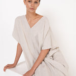 EVA kaftan dress cream - MOO Linen Shop