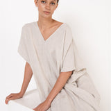 EVA kaftan dress cream - MOO Linen Shop