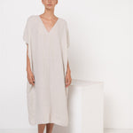 EVA kaftan dress cream - MOO Linen Shop