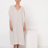 EVA kaftan dress cream - MOO Linen Shop