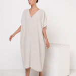 EVA kaftan dress cream - MOO Linen Shop