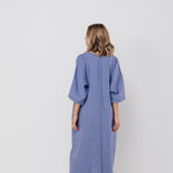 EVA kaftan dress with belt cream - MOO Linen Shop