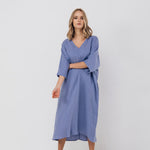 EVA kaftan dress with belt cream - MOO Linen Shop