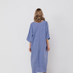 EVA kaftan dress with belt cream - MOO Linen Shop