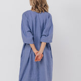 EVA kaftan dress with belt cream - MOO Linen Shop