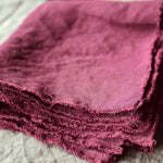 FACE CLOTHS set raw edges white - MOO Linen Shop