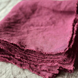 FACE CLOTHS set raw edges white - MOO Linen Shop