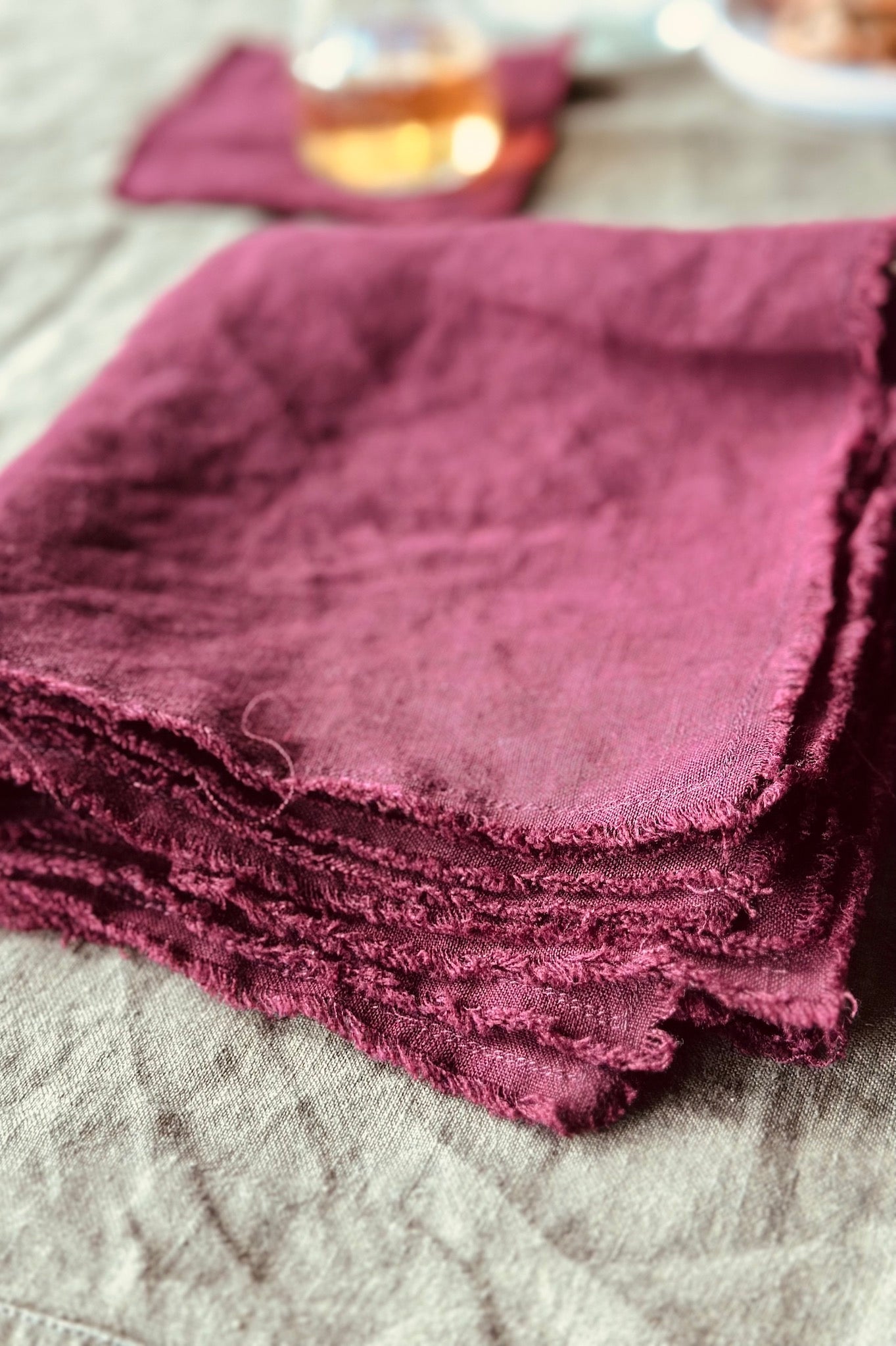 FACE CLOTHS set raw edges white - MOO Linen Shop