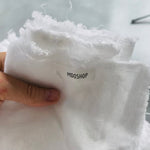FACE CLOTHS set raw edges white - MOO Linen Shop