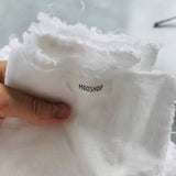 FACE CLOTHS set raw edges white - MOO Linen Shop