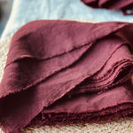 FACE CLOTHS set raw edges white - MOO Linen Shop