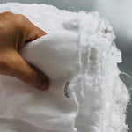 FACE CLOTHS set raw edges white - MOO Linen Shop