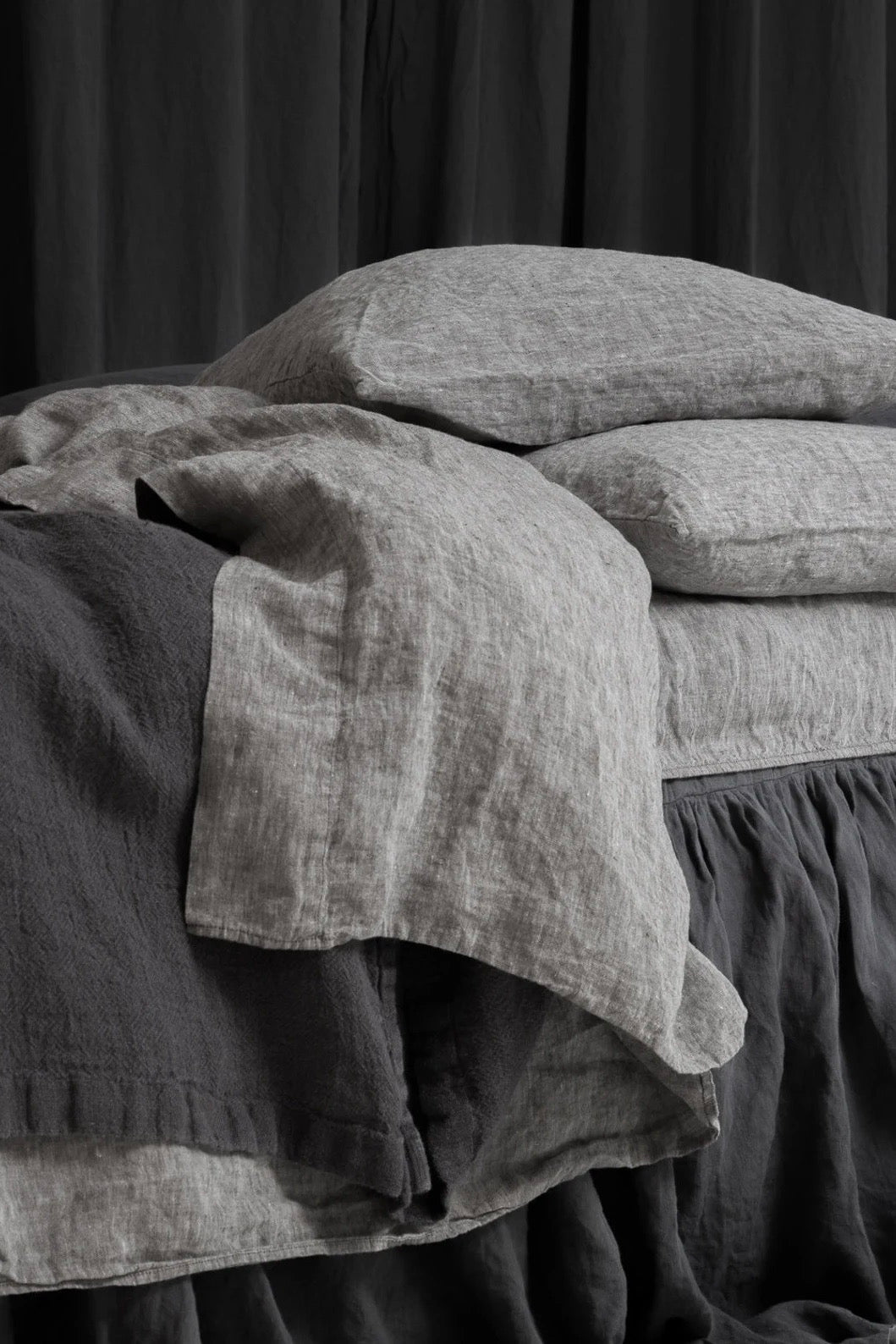 FLAT linen sheet EASY US TWIN 66x 96"/ 168 x244 cm - MOO Linen Shop