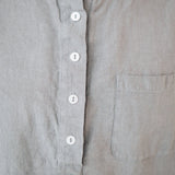 FREIDA sleeveless polo shirt white - MOO Linen Shop