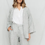 FREIDA sleeveless polo shirt white - MOO Linen Shop