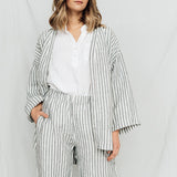 FREIDA sleeveless polo shirt white - MOO Linen Shop