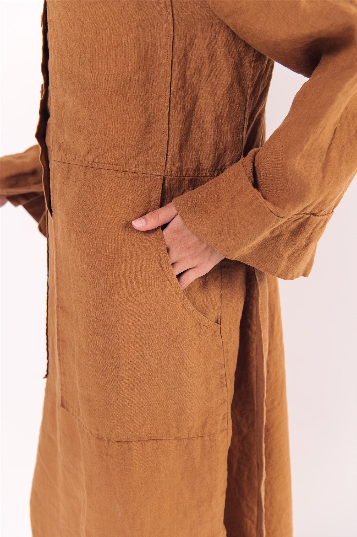 GINA shirt dress cream - MOO Linen Shop