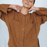 GINA shirt dress cream - MOO Linen Shop