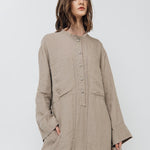GINA shirt dress cream - MOO Linen Shop