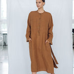 GINA shirt dress cream - MOO Linen Shop