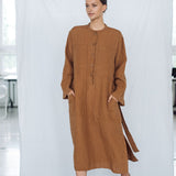 GINA shirt dress cream - MOO Linen Shop