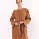 GINA shirt dress cream - MOO Linen Shop