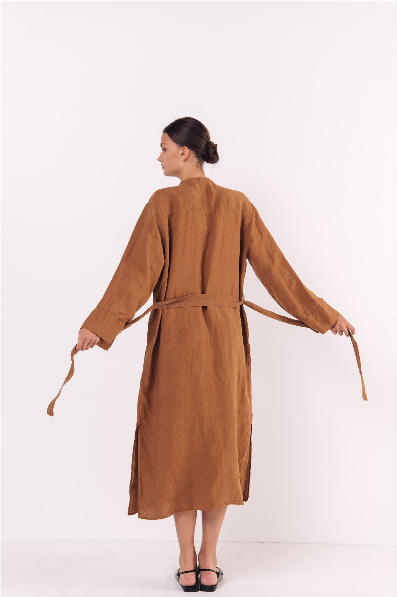 GINA shirt dress cream - MOO Linen Shop