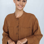 GINA shirt dress cream - MOO Linen Shop