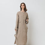 GINA shirt dress cream - MOO Linen Shop