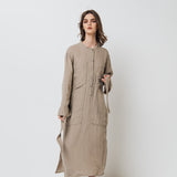 GINA shirt dress cream - MOO Linen Shop