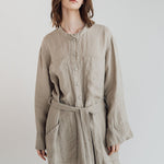 GINA shirt dress cream - MOO Linen Shop