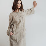 GINA shirt dress cream - MOO Linen Shop