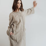 GINA shirt dress cream - MOO Linen Shop