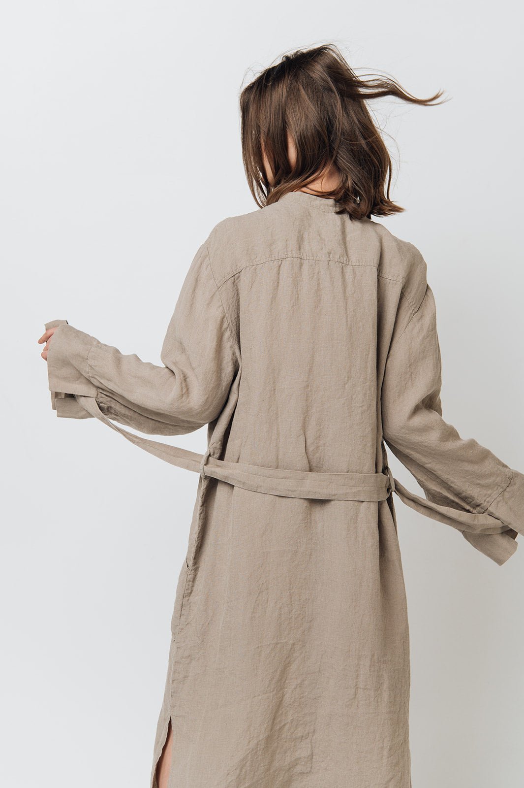 GINA shirt dress cream - MOO Linen Shop
