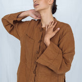 GINA shirt dress cream - MOO Linen Shop
