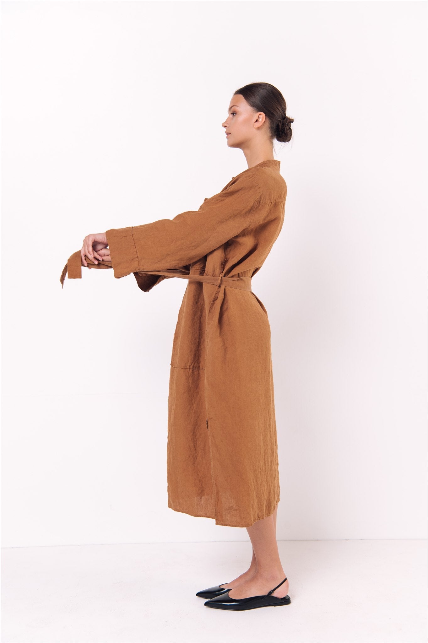 GINA shirt dress cream - MOO Linen Shop