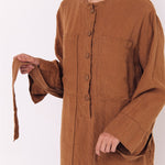 GINA shirt dress cream - MOO Linen Shop