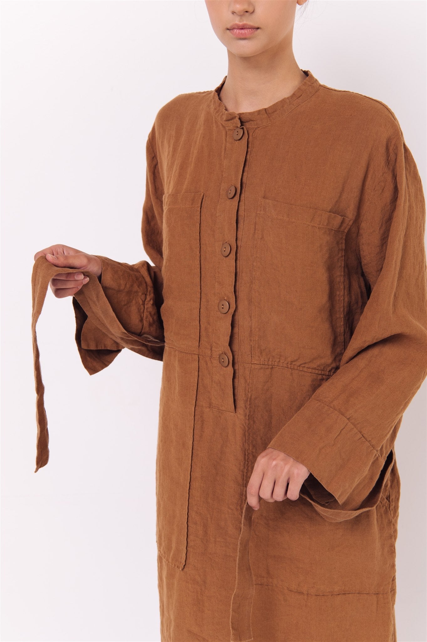 GINA shirt dress cream - MOO Linen Shop