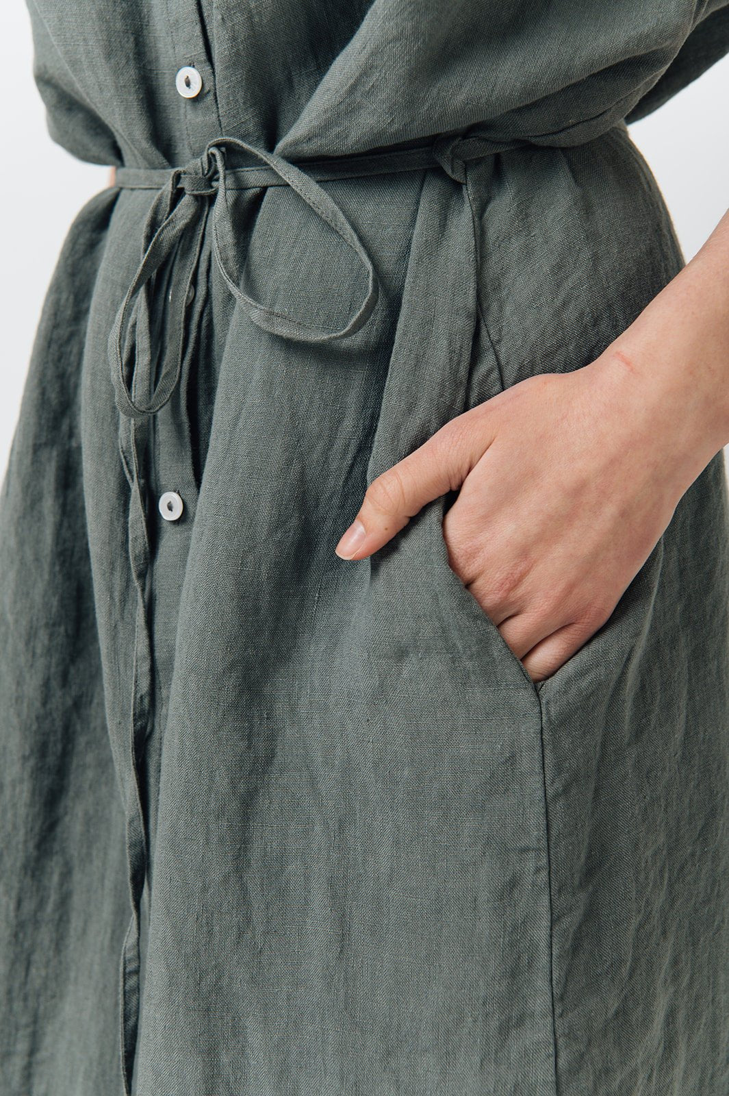 GIRL shirt dress cream - MOO Linen Shop