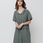 GIRL shirt dress cream - MOO Linen Shop