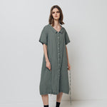 GIRL shirt dress cream - MOO Linen Shop