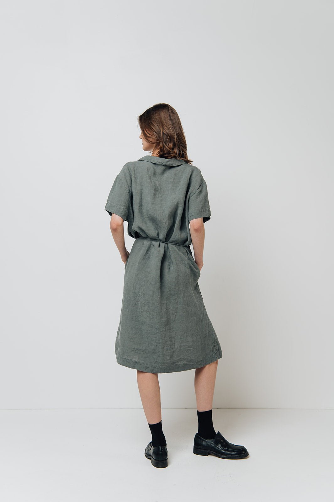 GIRL shirt dress cream - MOO Linen Shop