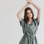 GIRL shirt dress cream - MOO Linen Shop