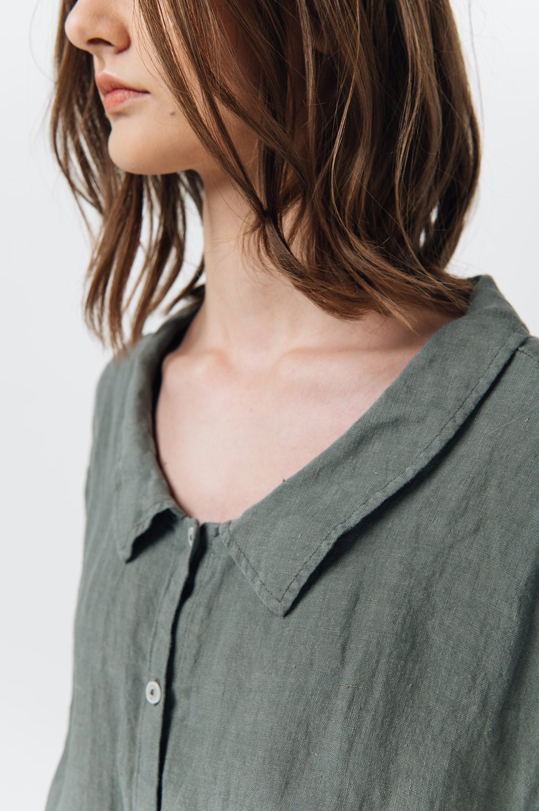 GIRL shirt dress cream - MOO Linen Shop