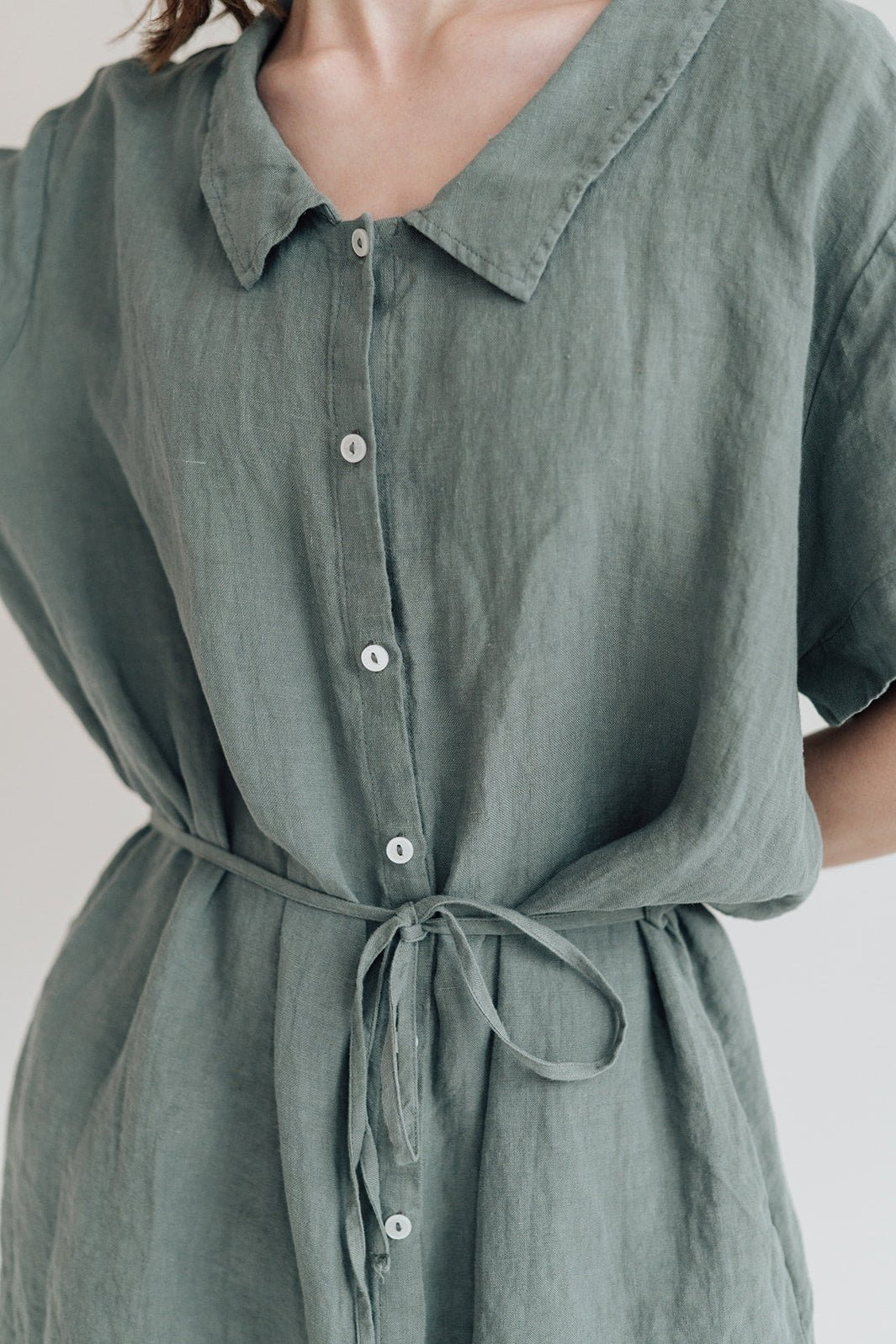 GIRL shirt dress cream - MOO Linen Shop