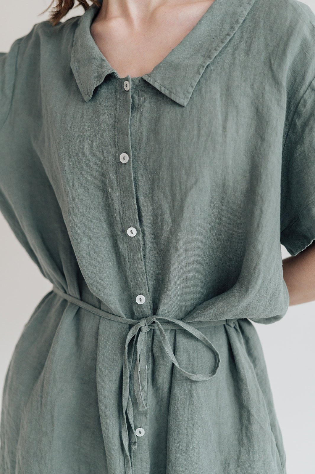 GIRL shirt dress cream - MOO Linen Shop