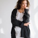 GOOD Morning oversize linen shirt natural - MOO Linen Shop